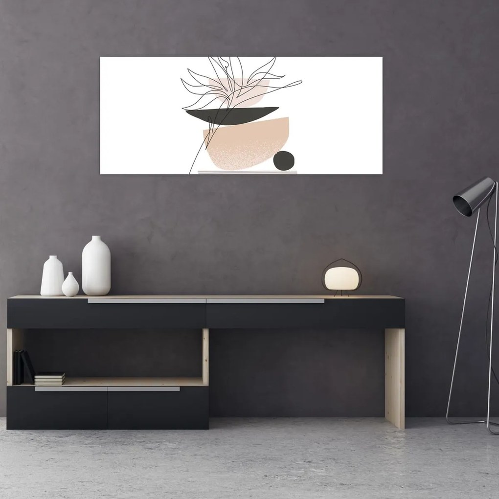 Tablou - Linie de artă flori N⁰1 (120x50 cm)