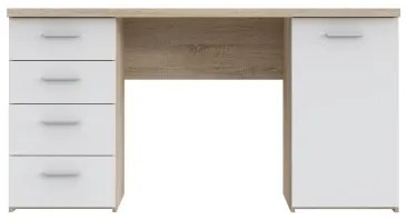 Birou de scris ARENO alb/stejar sonoma