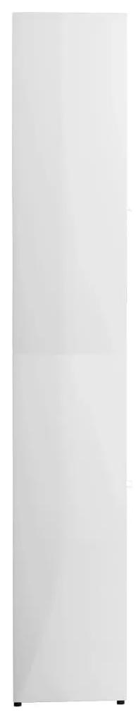 Dulap de baie, alb extralucios, 30x30x183,5 cm, PAL Alb foarte lucios, Cu maner, 1