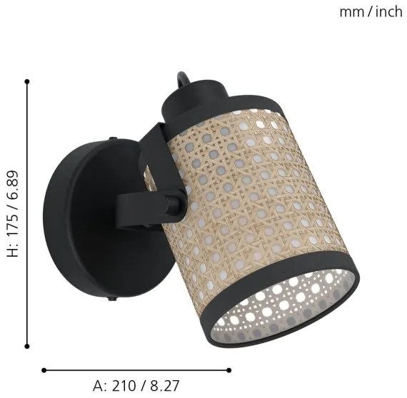 Eglo 43493 - Aplică perete RUSCOMB 1xE27/10W/230V