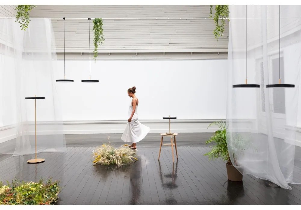 Lustră neagră LED cu abajur din metal ø 31 cm Asteria Mini – UMAGE