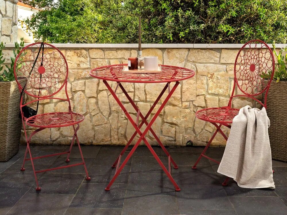 Set mobilier balcon Shealee (roșu). 1075824
