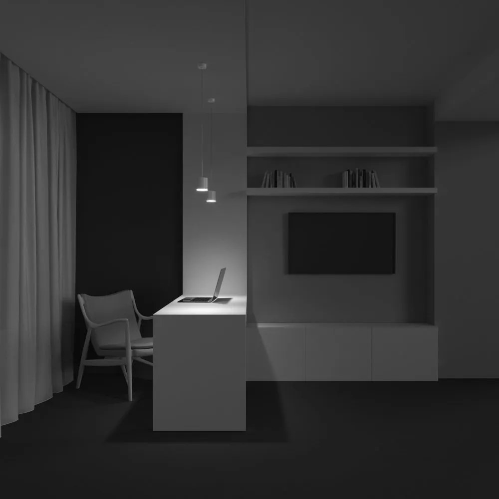 Pendul minimalist design tehnic Polar alb
