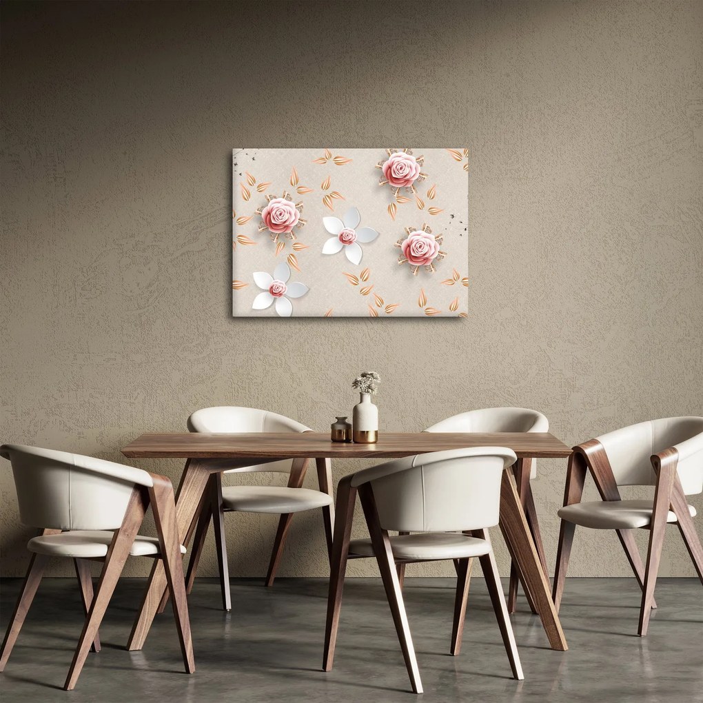 Tablou - Flori de trandafiri (70x50 cm)