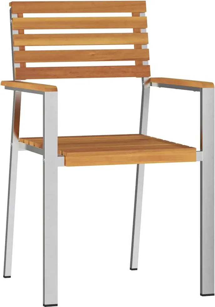 vidaXL Scaun pentru Grădină 2 pcs Ulei Natural Lemn Solid de Acacia