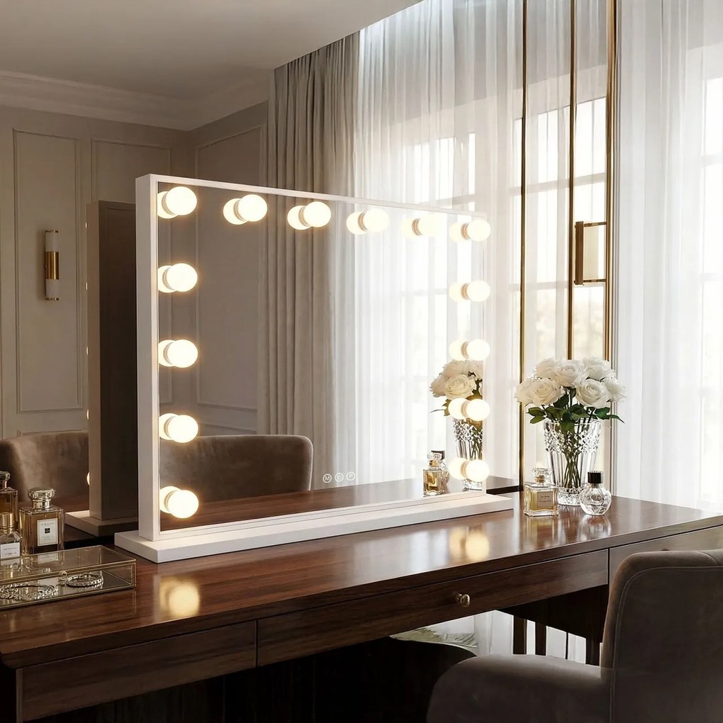Oglindă LED HOLLYWOOD White 80x60