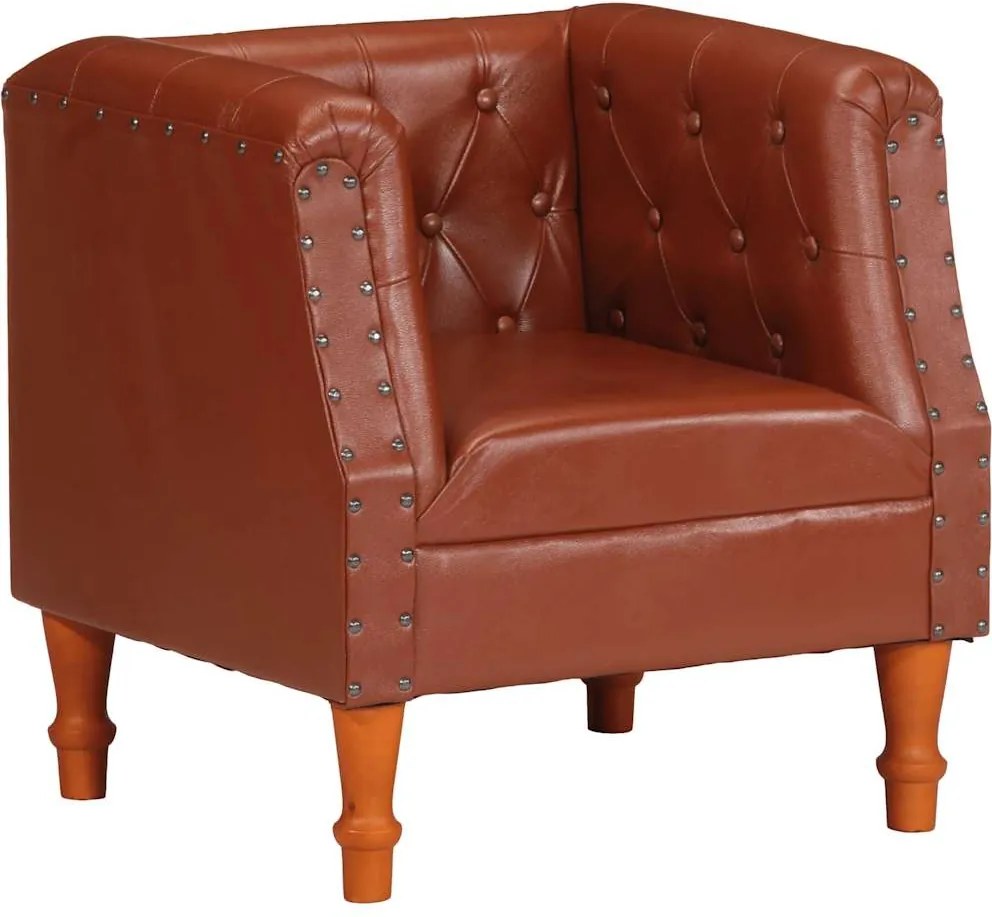 vidaXL Fotoliu, maro, piele naturală