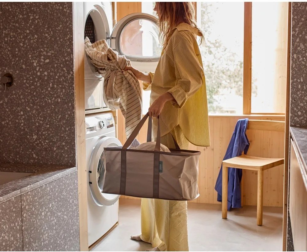 Coș de rufe gri din material textil pliabil 35 l Duo – Joseph Joseph