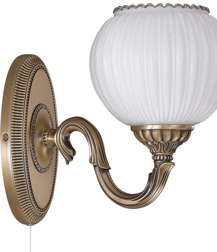 Aplica de perete clasica design italian din alama, sticla 9250 RA-A. 9250/1
