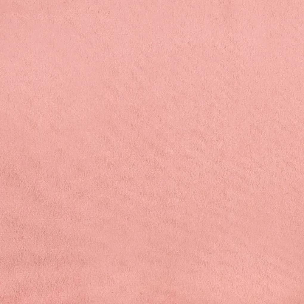 Cadru de pat box spring, roz, 160x200 cm, catifea Roz, 25 cm, 160 x 200 cm