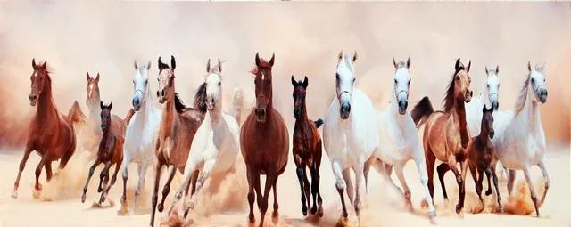Falc Tablou pe pânză - Wild horses, 40x100 cm