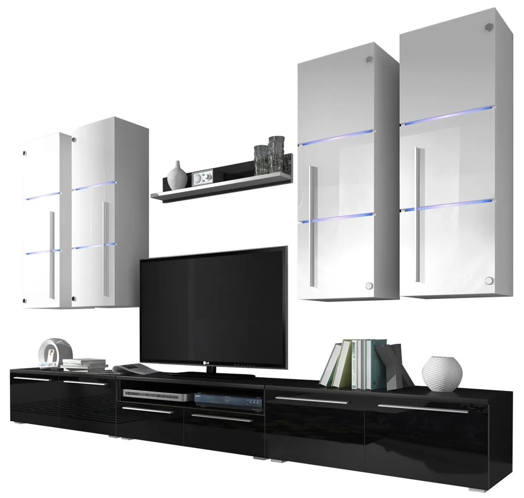 Mobilier living Bridget (Alb + Alb lucios). 1058184