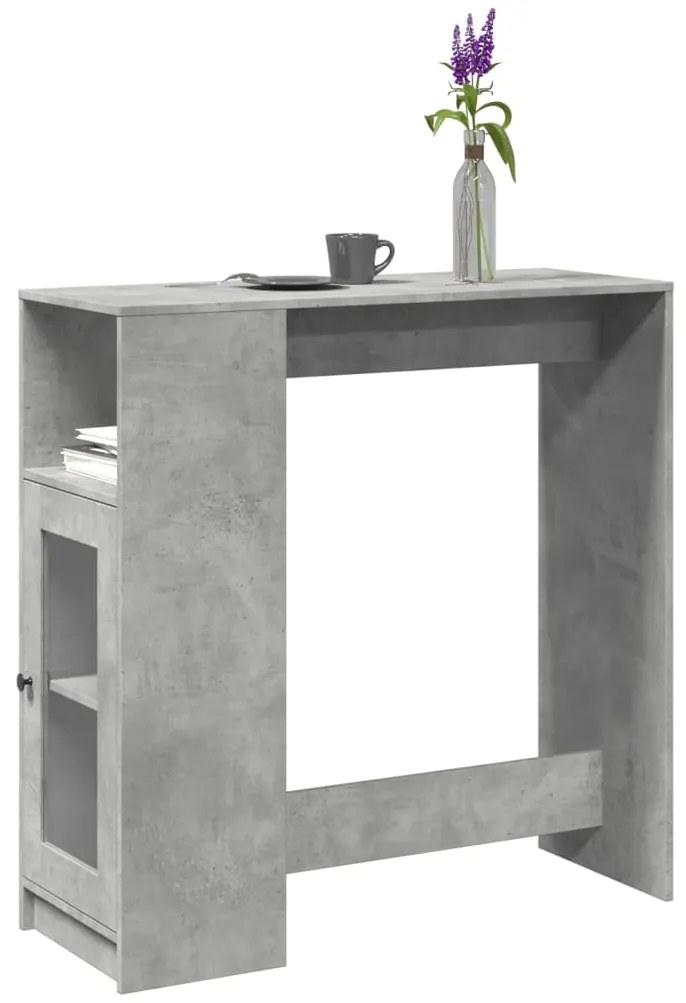 vidaXL Masă de bar cu rafturi gri beton 101x40x103,5 cm lemn prelucrat