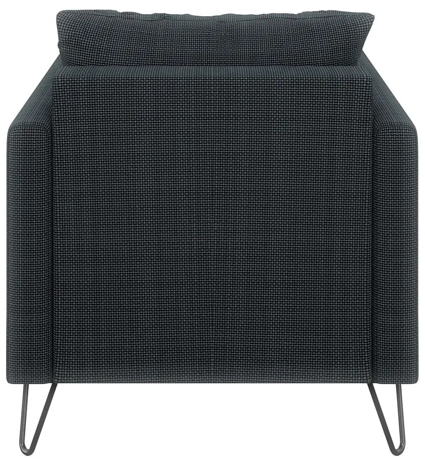 Fotoliu gri închis cu tapițerie din chenille Freya – Ropez