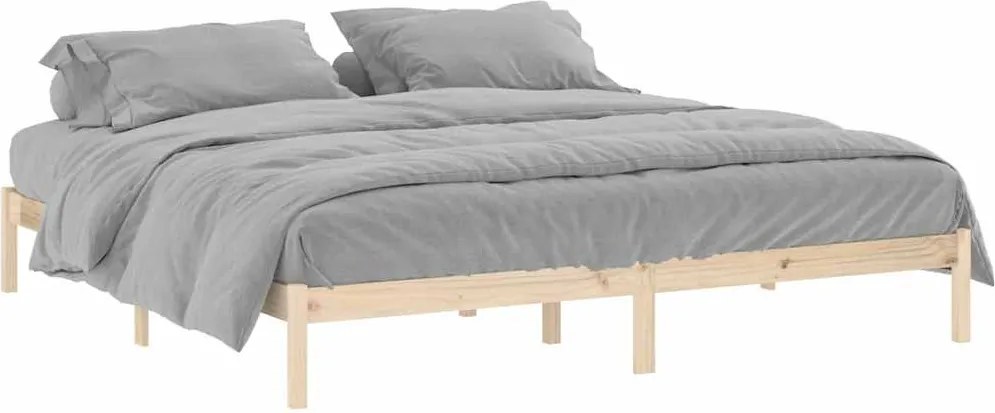 vidaXL Cadru de pat fără saltea, 193x203 cm, lemn masiv pin, king