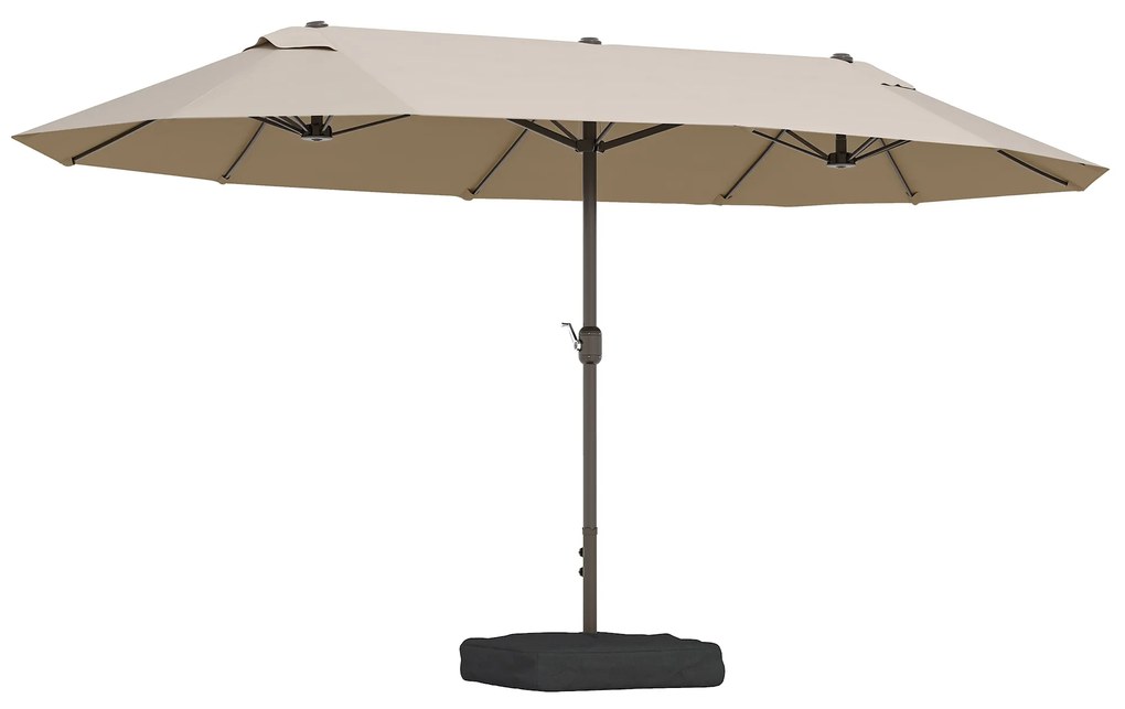 Outsunny Umbrele de Gradina Dubla 460x270cm cu Manivela si Baza Transversala | Aosom Romania