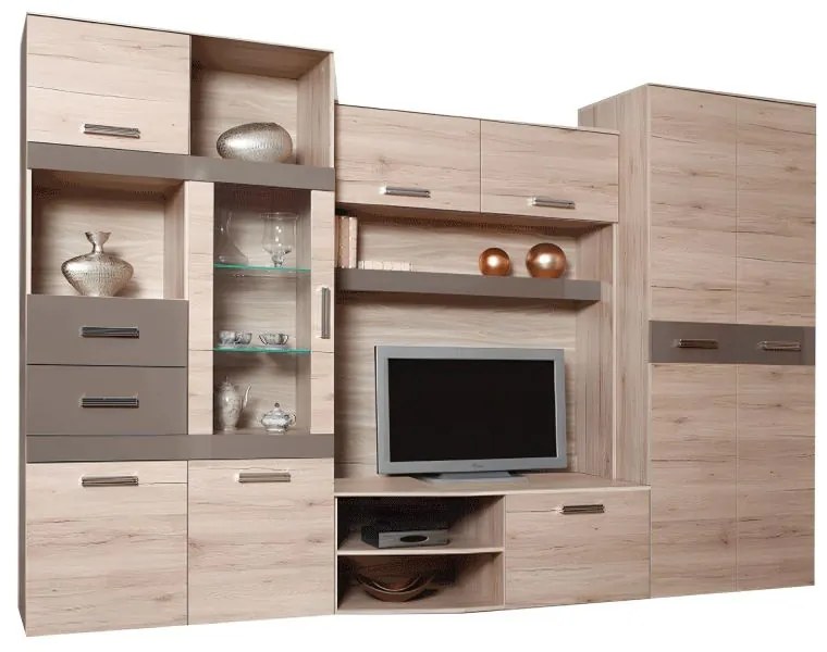 Mobila Living ASSOR Stejar San Marino/Latte Extra Lucios HG