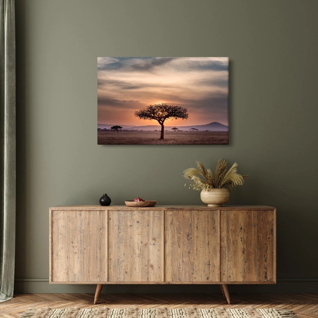 Tablou apusului de soare în Tanzania (90x60 cm)