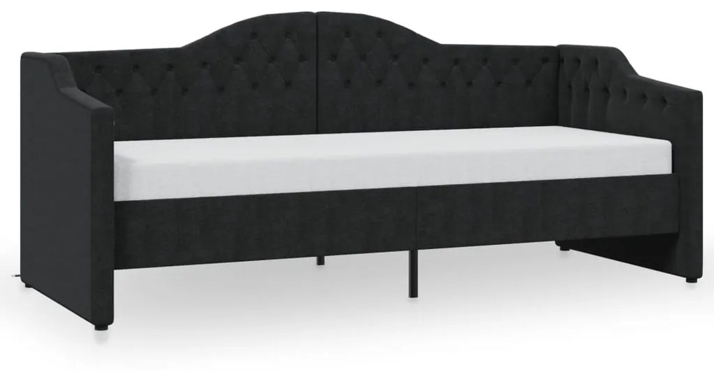 337185 vidaXL Pat de zi, negru, 90x200 cm, textil, USB