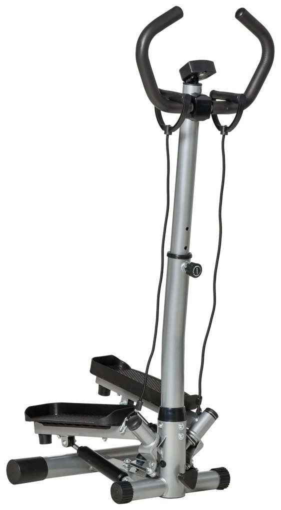 Stepper ghidon reglabil, cu 2 pistoane hidraulice,  Monitor LCD, manere moi 55x53x118-128cm, negru HOMCOM | Aosom Romania