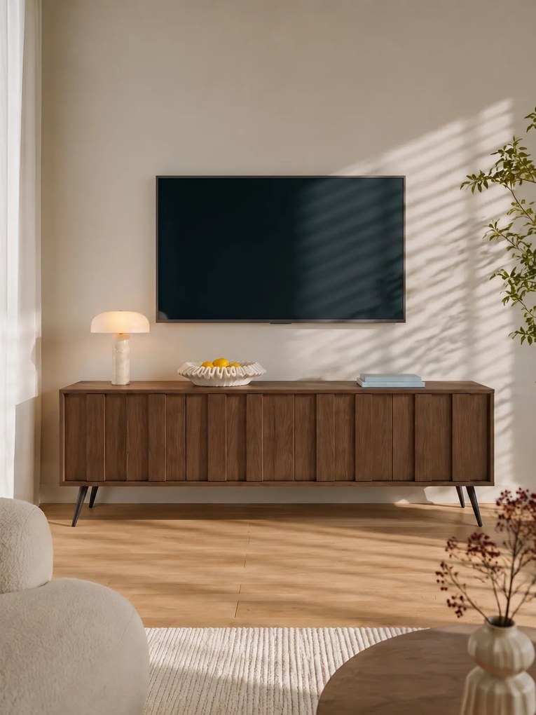 Comodă TV Flaro 184 cm cu iluminare - stejar dunin