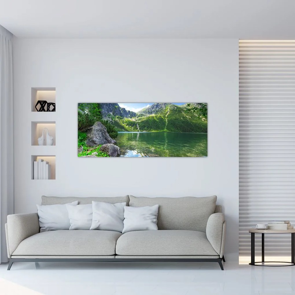 Tablou cu lac în munții Tatra (120x50 cm)