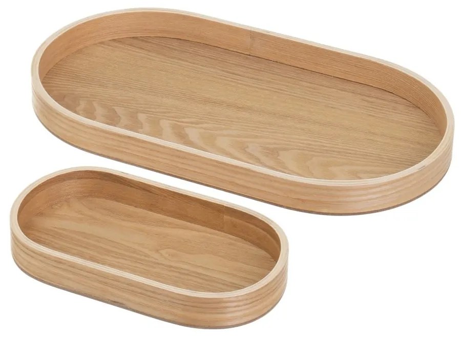 Tăvi decorative 2 buc. din lemn 20x37 cm – Casa Selección