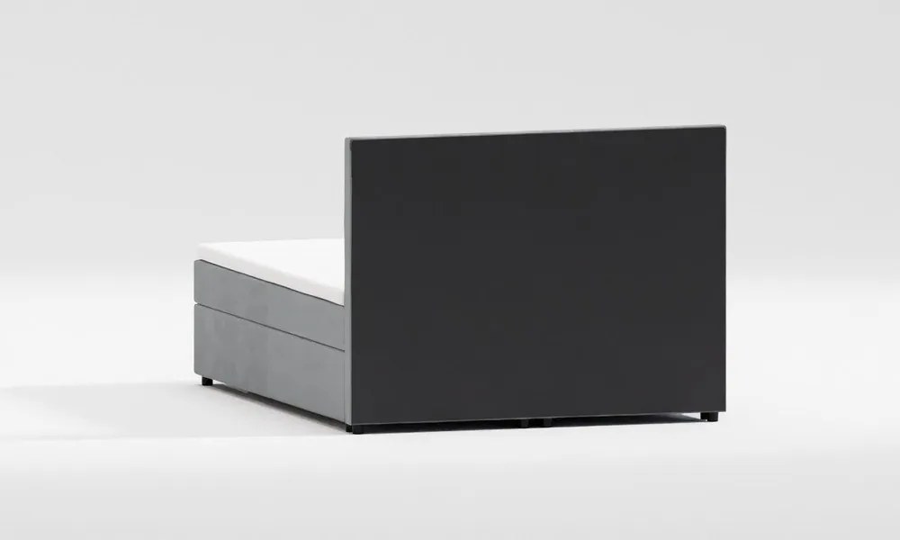 Pat boxspring gri deschis cu spațiu de depozitare 140x200 cm Rico – Ropez