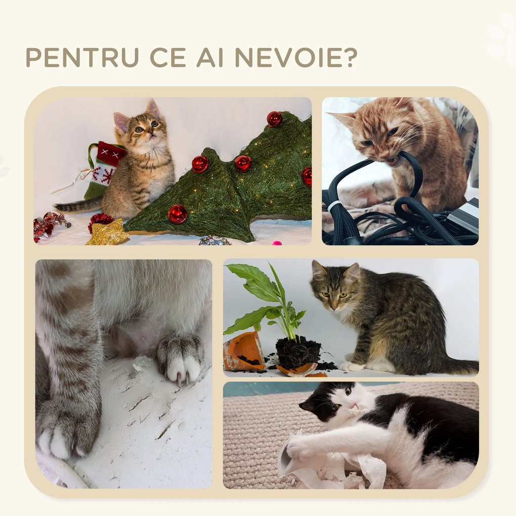 PawHut Ansamblu de Cățărat pentru Pisici, 48cm, Scara cu 3 Nivele, Jucărie, Ideal pentru Agilitate și Joacă | Aosom Romania