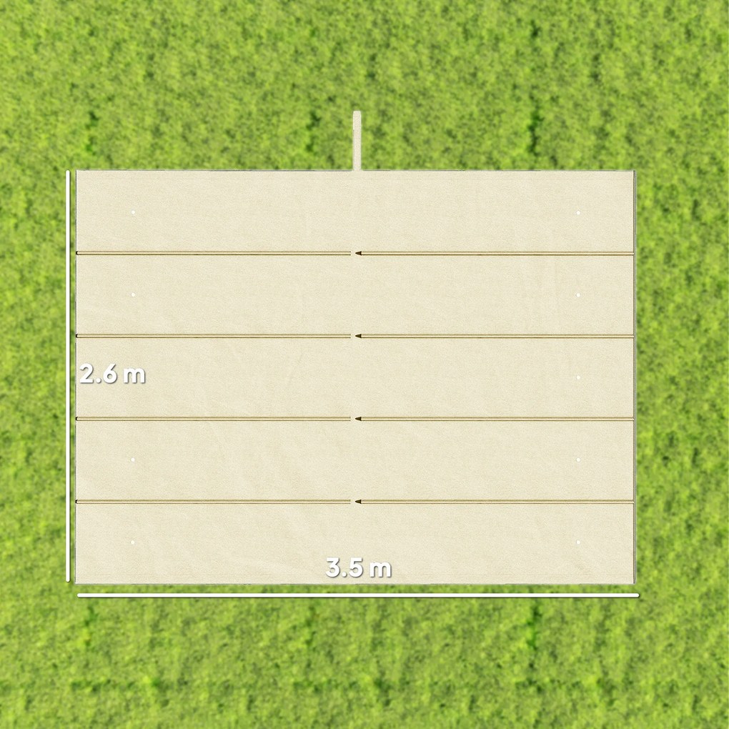 Outsunny Copertină de Schimb pentru Pergolă de Grădină cu 10 Orificii de Drenaj, Acoperire din Poliester, 250x255 cm, Gri | Aosom Romania