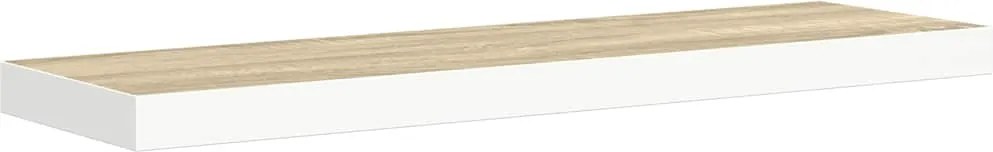 vidaXL Raft de perete suspendat, alb și stejar, 80x23,5x3,8 cm, MDF