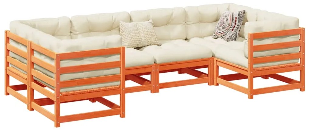 vidaXL Set mobilier de grădină cu perne, 6 piese, lemn masiv de pin