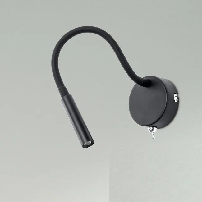 Aplica minimalista cu reader LED directionabil Kurt neagra