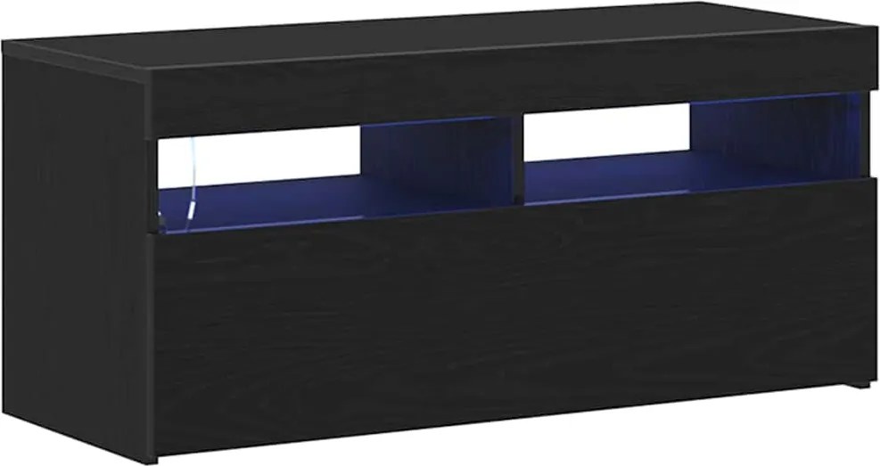 vidaXL Cabinet TV Stejar Negru 90 x 35 x 40 cm Lemn compozit