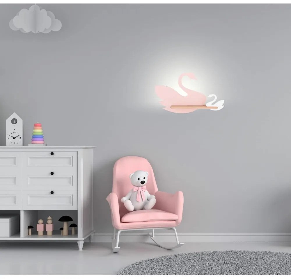 Corp de iluminat pentru copii alb/roz Swan – Candellux Lighting