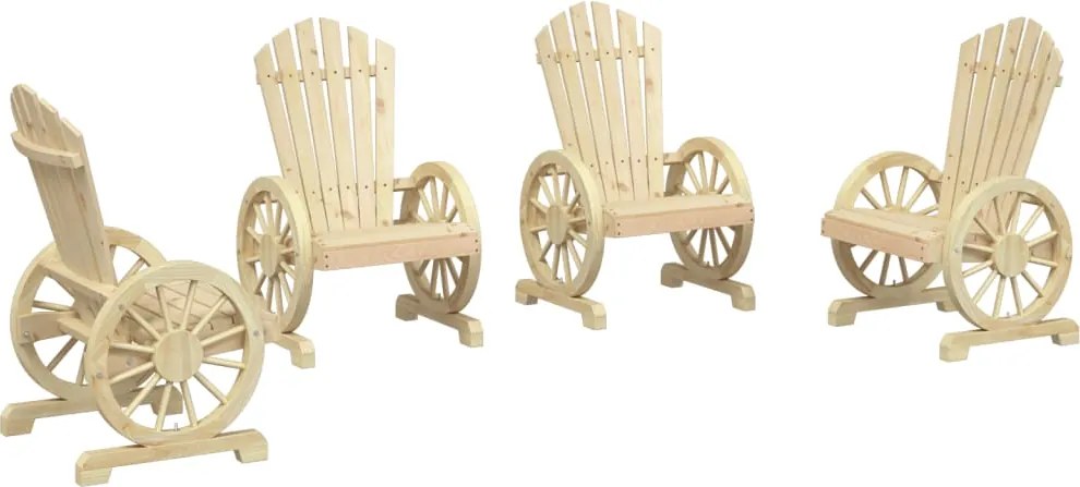 vidaXL Scaune de grădină Adirondack, 4 buc., lemn masiv de brad