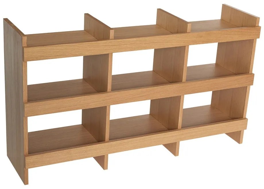 Bibliotecă în culoare naturală cu aspect de lemn de stejar 120x70x32 cm Momentum – Hübsch