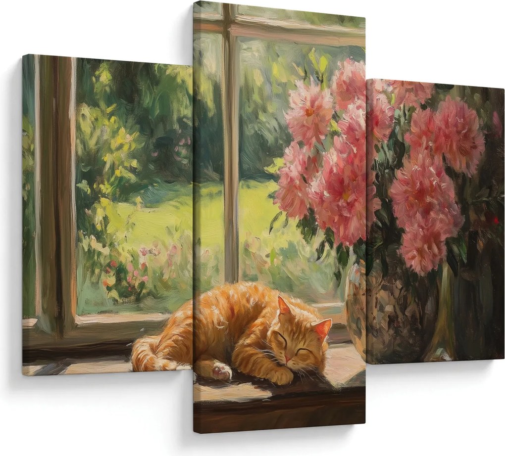 Tablou - Pisică la fereastră (90x60 cm)