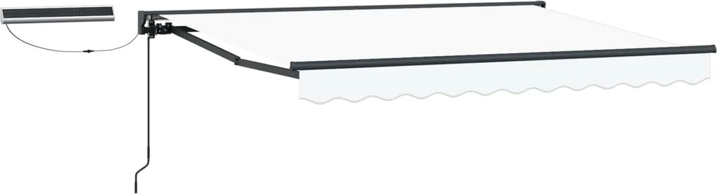 vidaXL Cort electric retractabil Alb 3,5 x 2,5 m