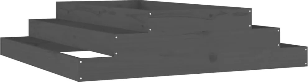 vidaXL Jardinieră, gri, 110x110x27 cm, lemn masiv de pin