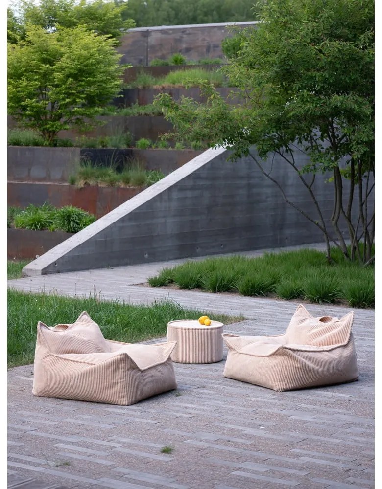 Fotoliu puf pentru copii maro deschis cu tapițerie din catifea reiată Chair – Wigiwama