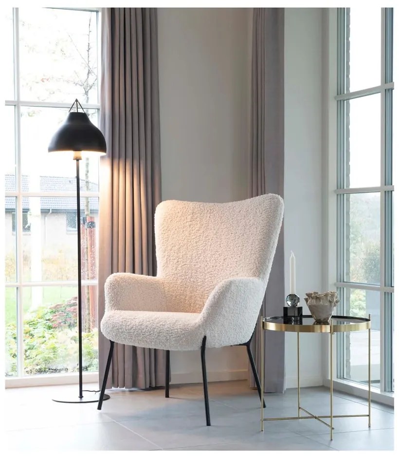 Fotoliu cu husă din blană artificială House Nordic Glasgow, alb