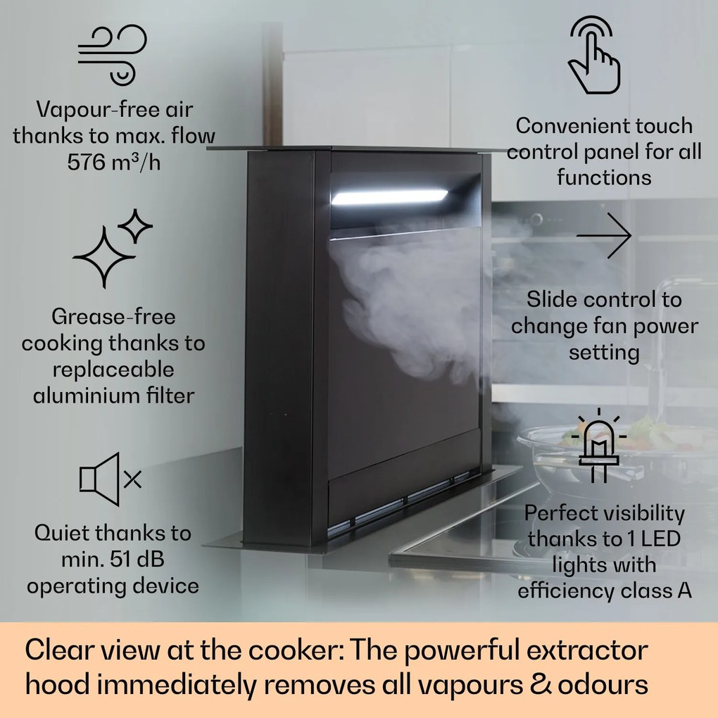 Klarstein Royal Flush Eco, hota, 90 cm, 714 m³/h, A+