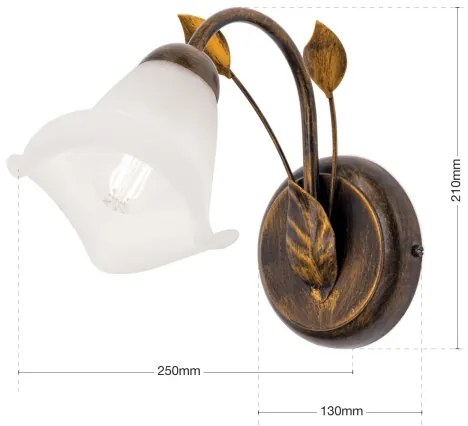 Lampă de perete Orion WA 2-1372/1 SISI 1xE14/40W/230V bronz/patină