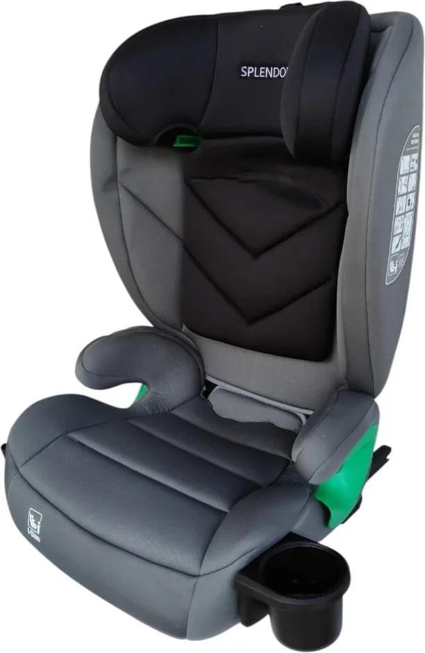 Scaun auto ISOFIX transformabil in inaltator NOVOKIDS Splend'or Edition HF03, R129 i-Size, 100-150 cm, 15-36 kg, Gri