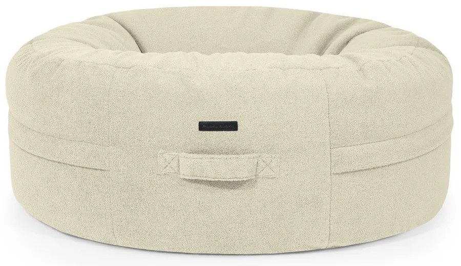 Fotoliu bean bag maro cu tapițerie din țesătură bouclé Roll 135 – SLOWDOWN