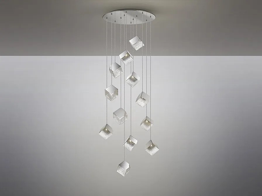 Lustra suspendata casa scarii design decorativ Priscila crom