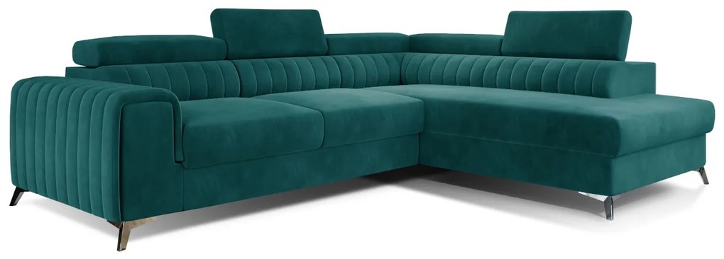 Expedo Coltar DUNCAN, 278x92x205, mat velvet 75, dreapta