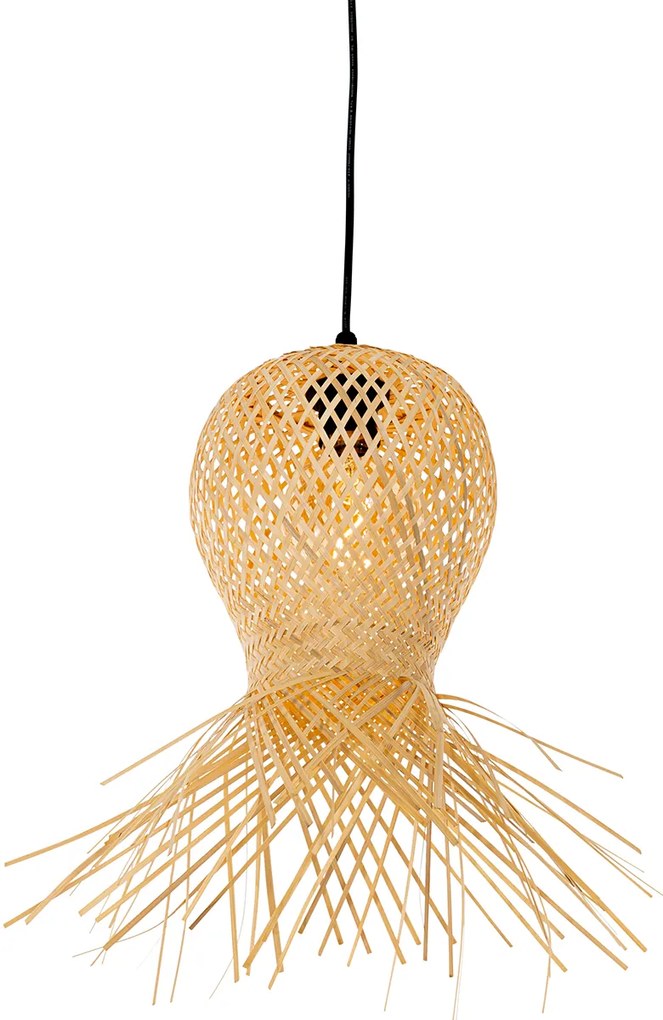 Lampă suspendată de exterior orientală din bambus cu 3 lumini IP44 - Carlos