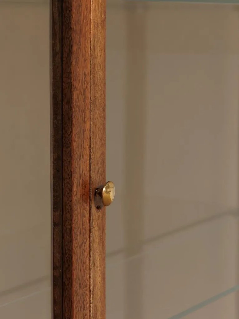 Vitrina din lemn de mango si sticla, cu aspect rustic, Azaria